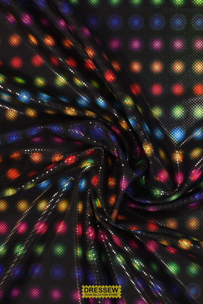 Metallique Disco Dots Lycra Black / Multi
