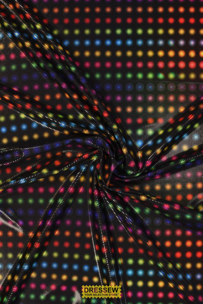 Metallique Disco Dots Lycra Black / Multi