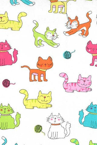 Michael Miller Cat Time White