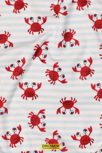Michael Miller Minky Crabby Stripe Light Blue