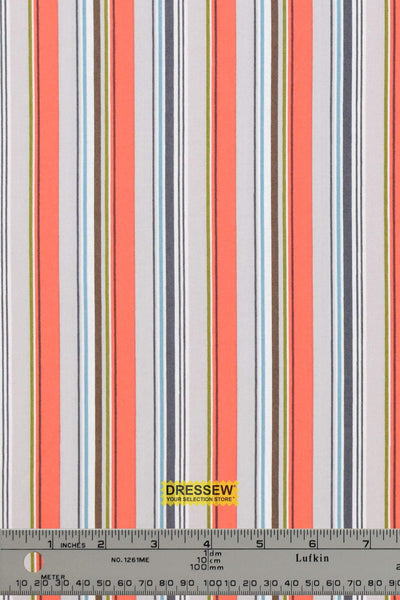 Michael Miller Woodland Walk Stone / Coral / Teal