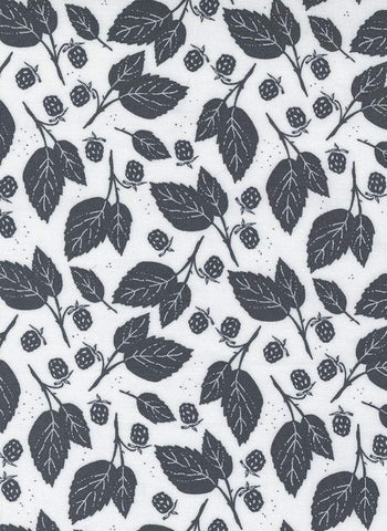 Midnight In The Garden Blackberry Bramble By Sweetfire Road For Moda Mist / Charcoal