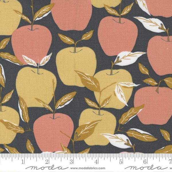 Midnight In The Garden Enchanted Apples By Sweetfire Road For Moda Charcoal / Blush
