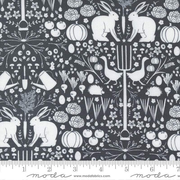 Midnight In The Garden Into The Garden By Sweetfire Road For Moda Charcoal / White