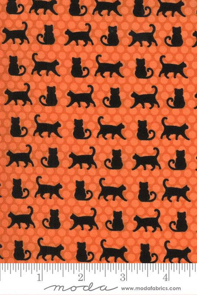 Midnight Magic 2 Cats By April Rosenthal For Moda Pumpkin