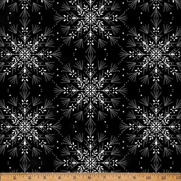 Midnight Perch Large Snowflakes Onyx / Silver