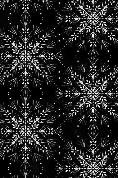Midnight Perch Large Snowflakes Onyx / Silver
