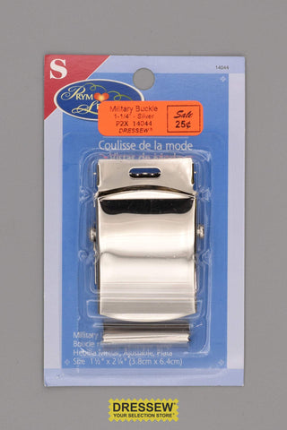 Military Belt Buckle 1-1/4" Silver