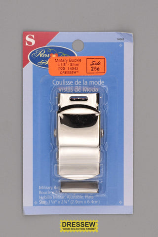 Military Belt Buckle 1-1/8" Silver