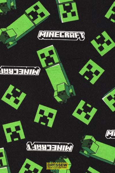 Minecraft Creeper Flannelette Black / Green