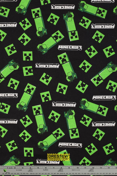 Minecraft Creeper Flannelette Black / Green