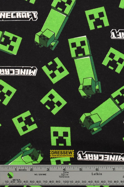 Minecraft Creeper Flannelette Black / Green
