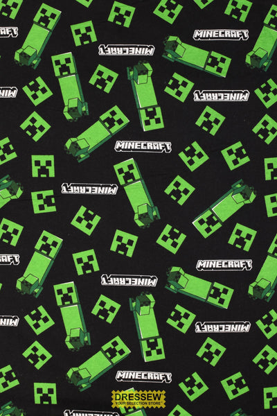 Minecraft Creeper Flannelette Black / Green