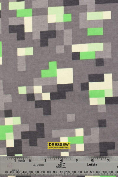 Minecraft Emerald Ore Flannelette Grey / Green