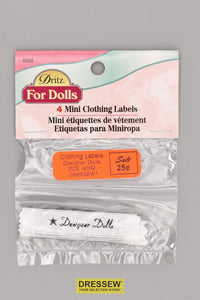 Mini Clothing Labels Designer Dolls