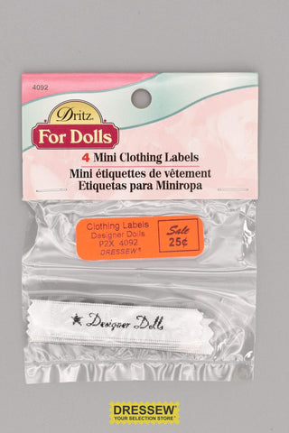 Mini Clothing Labels Designer Dolls