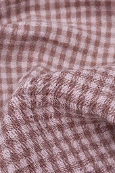 Mini Check Organic Double Gauze Plum / Rose