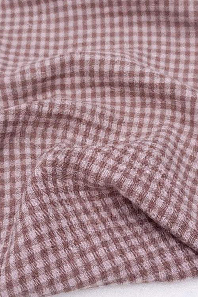 Mini Check Organic Double Gauze Plum / Rose