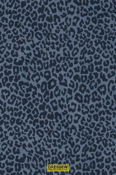 Mini Leopard Print Flannel Denim / Navy