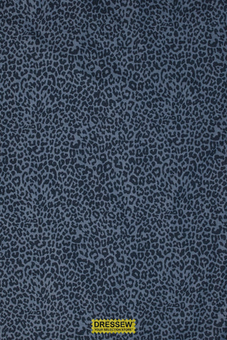 Mini Leopard Print Flannel Denim / Navy
