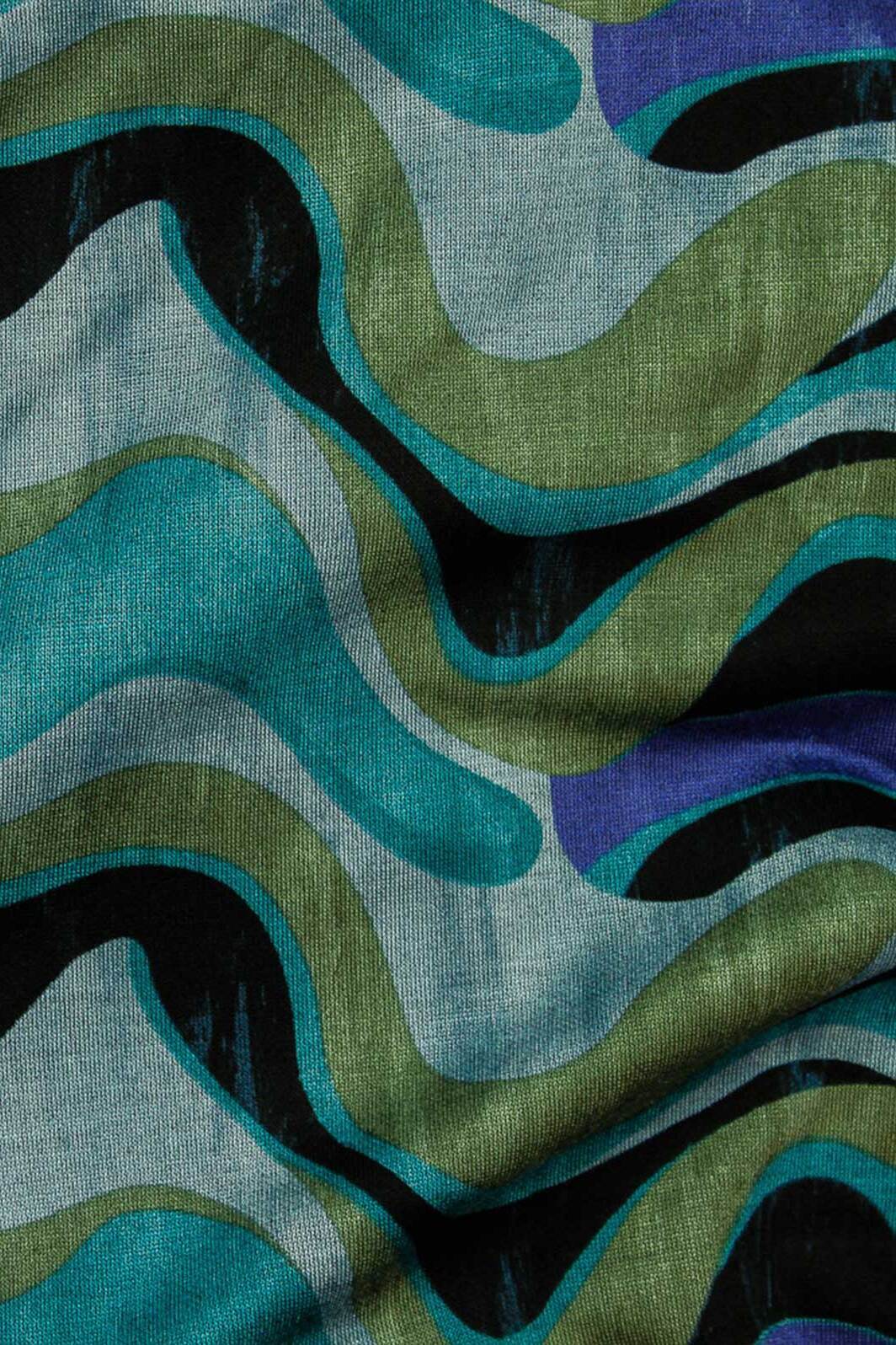 Mod Waves Double Knit Blue / Multi