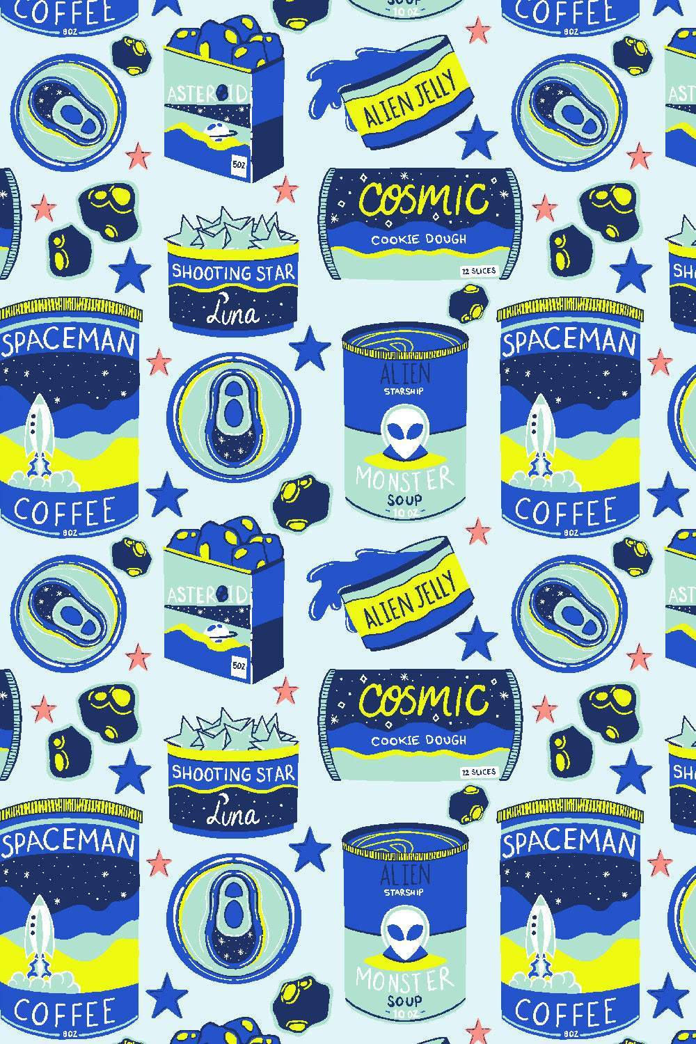 Monster Shop Space Treats By ANS Studios For Cotton + Steel Eat And Run