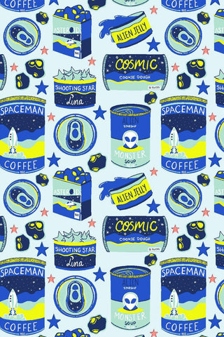 Monster Shop Space Treats By ANS Studios For Cotton + Steel Eat And Run