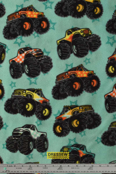 Monster Truck Polar Fleece Aqua / Multi