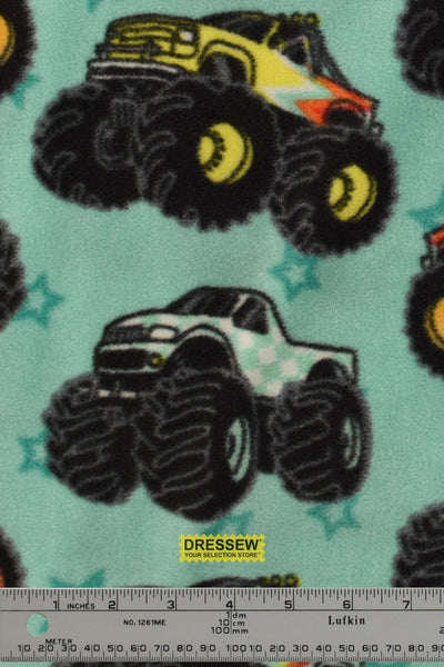 Monster Truck Polar Fleece Aqua / Multi