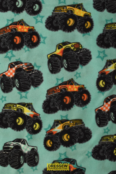 Monster Truck Polar Fleece Aqua / Multi