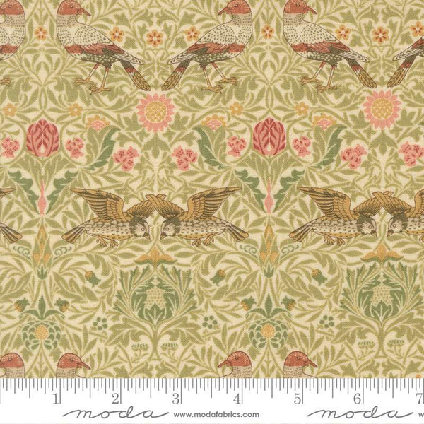 Morris Muse Damask Birds By Barbara Brackman For Moda Parchment