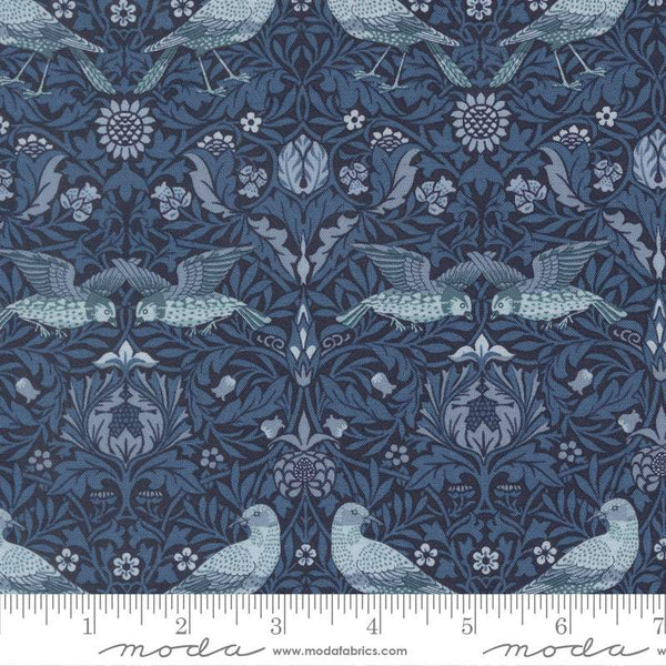 Morris Muse Damask Birds By Barbara Brackman For Moda Twilight