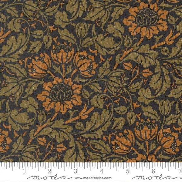 Morris Muse Flowering Scroll By Barbara Brackman For Moda Ebony