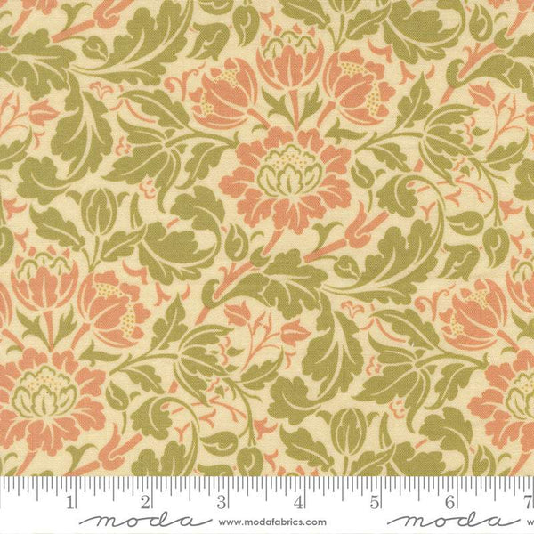 Morris Muse Flowering Scroll By Barbara Brackman For Moda Parchment