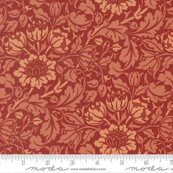 Morris Muse Flowering Scroll By Barbara Brackman For Moda Russet