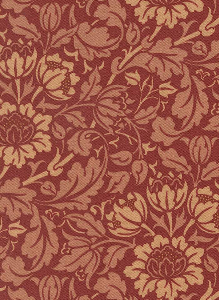 Morris Muse Flowering Scroll By Barbara Brackman For Moda Russet