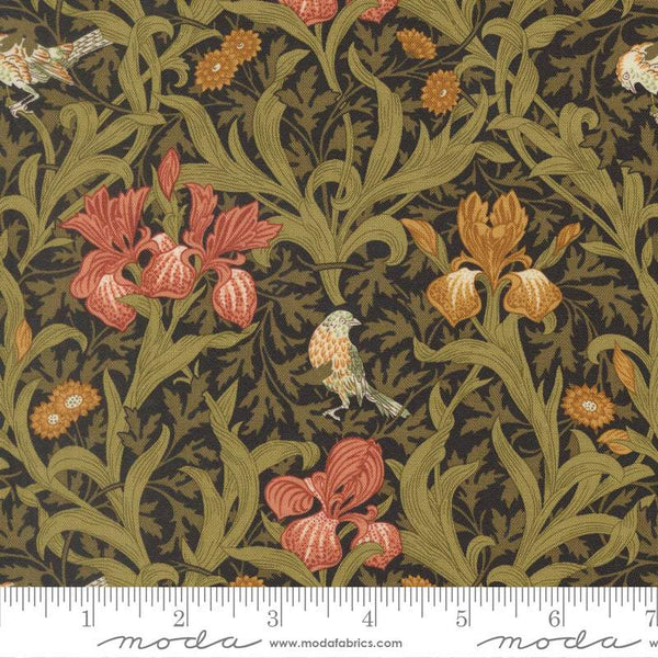 Morris Muse Iris Floral By Barbara Brackman For Moda Ebony