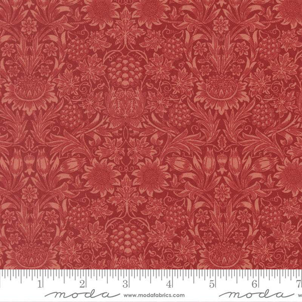 Morris Muse Sunflower Damask By Barbara Brackman For Moda Russet