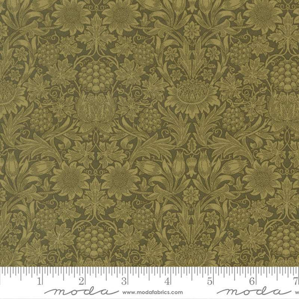 Morris Muse Sunflower Damask By Barbara Brackman For Moda Sage