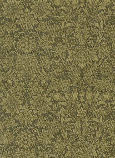 Morris Muse Sunflower Damask By Barbara Brackman For Moda Sage