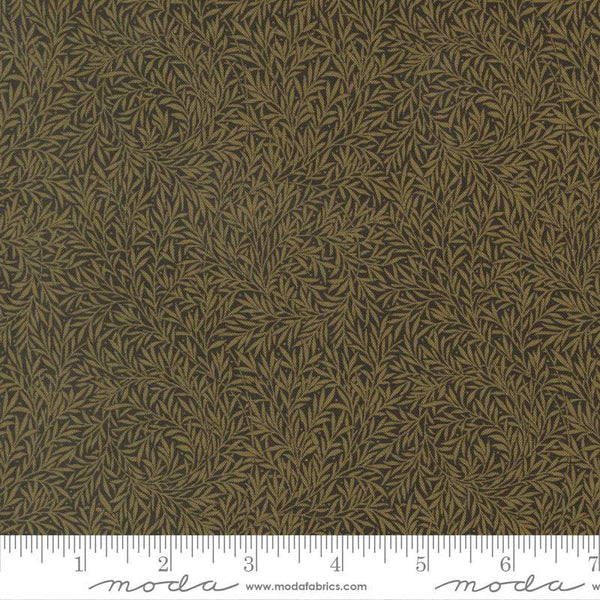 Morris Muse Willow Leaves By Barbara Brackman For Moda Ebony