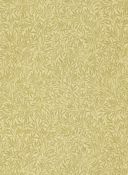 Morris Muse Willow Leaves By Barbara Brackman For Moda Parchment