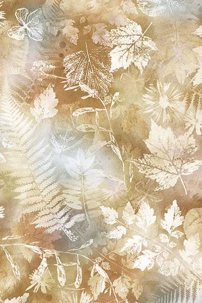 Mystic Mountain Digital Oak Leaves By Hoffman Digital Print Fawn