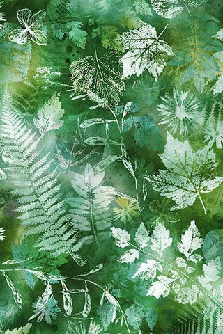 Mystic Mountain Digital Oak Leaves By Hoffman Digital Print Leaf