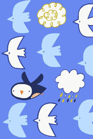 Neko No Yume Sora By Hitomi Osumi For Cotton + Steel Cobalt