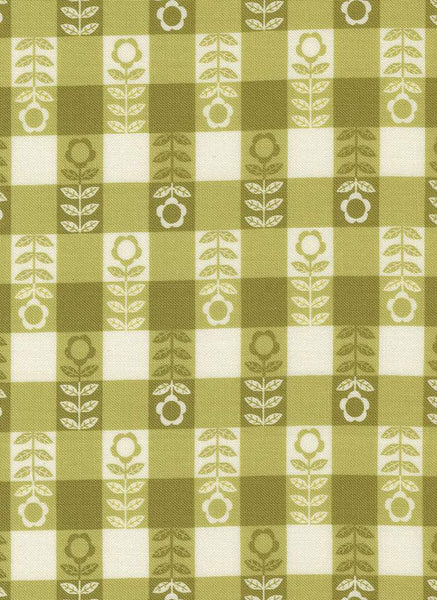 Night Owl Flower Plaid By Gingiber For Moda Leaf