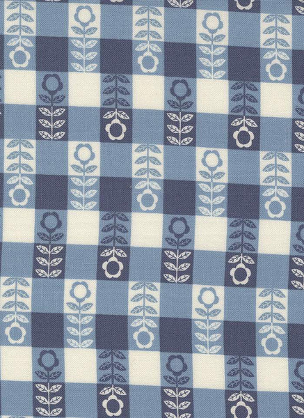 Night Owl Flower Plaid By Gingiber For Moda Sky