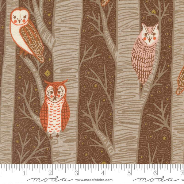 Night Owl Owls & Trees By Gingiber For Moda Cocoa