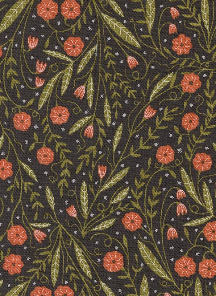 Night Owl Woodland Floral By Gingiber For Moda Midnight