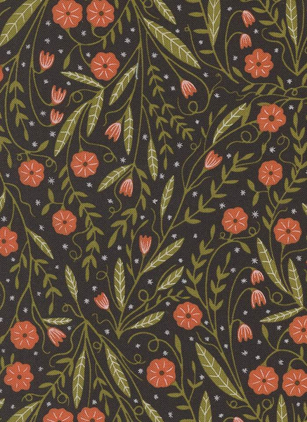 Night Owl Woodland Floral By Gingiber For Moda Midnight